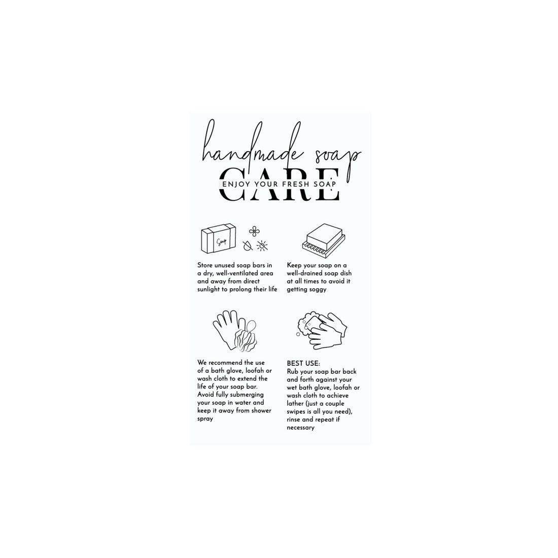 Handmade Soap Care Card