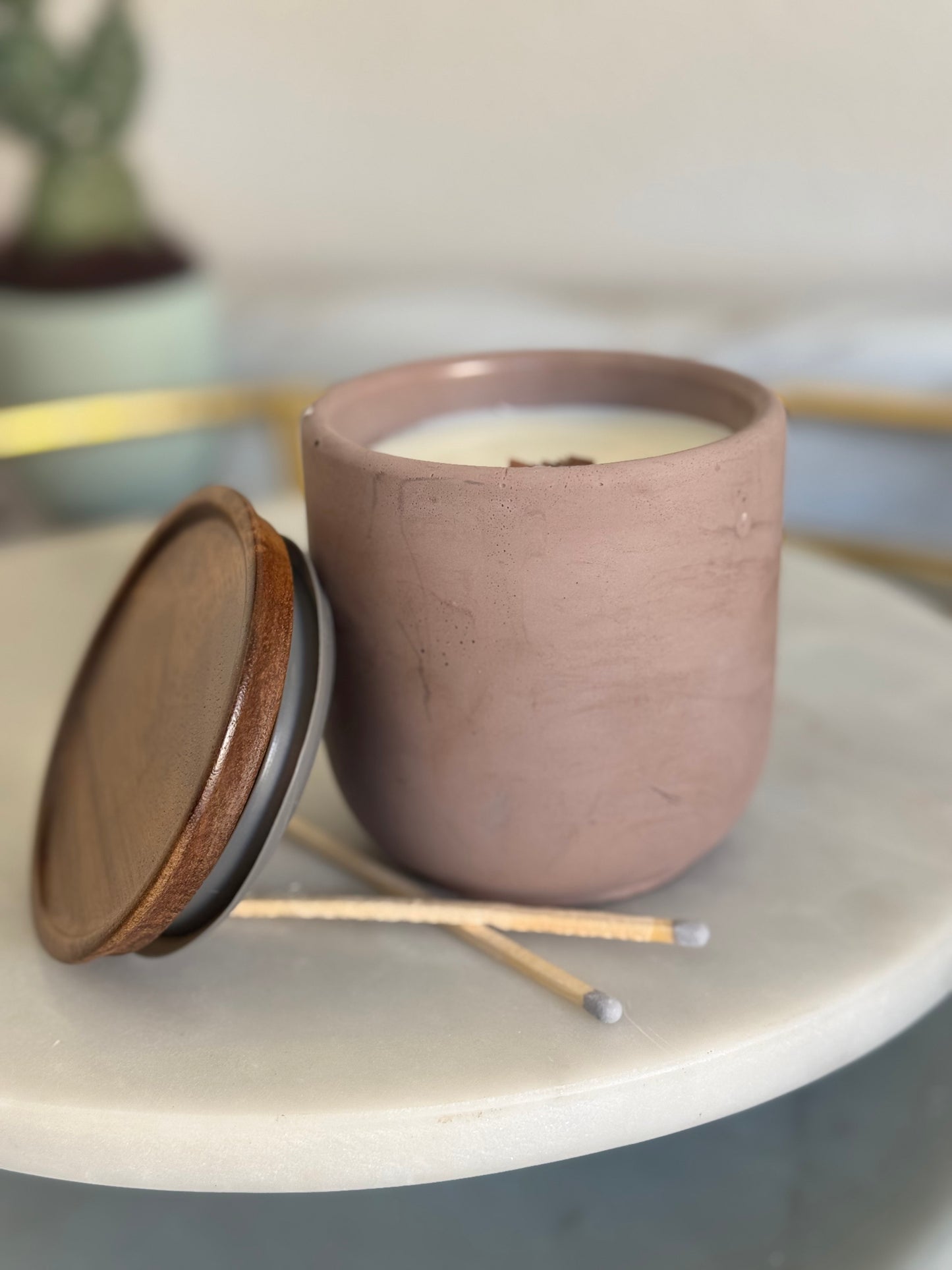 Concrete Candle with Lid