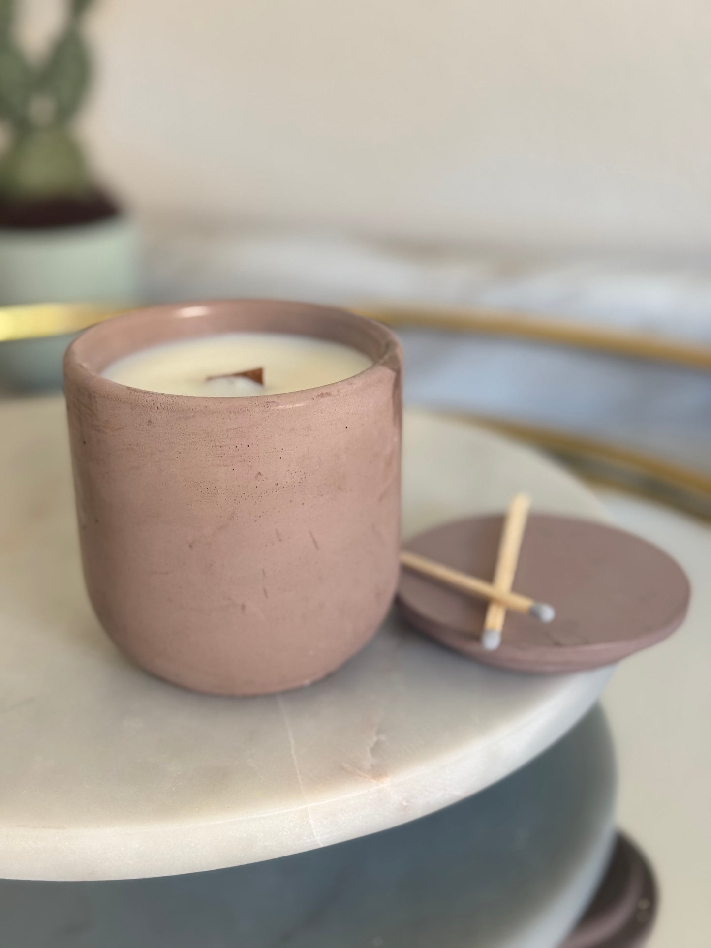 Concrete Candle with Lid