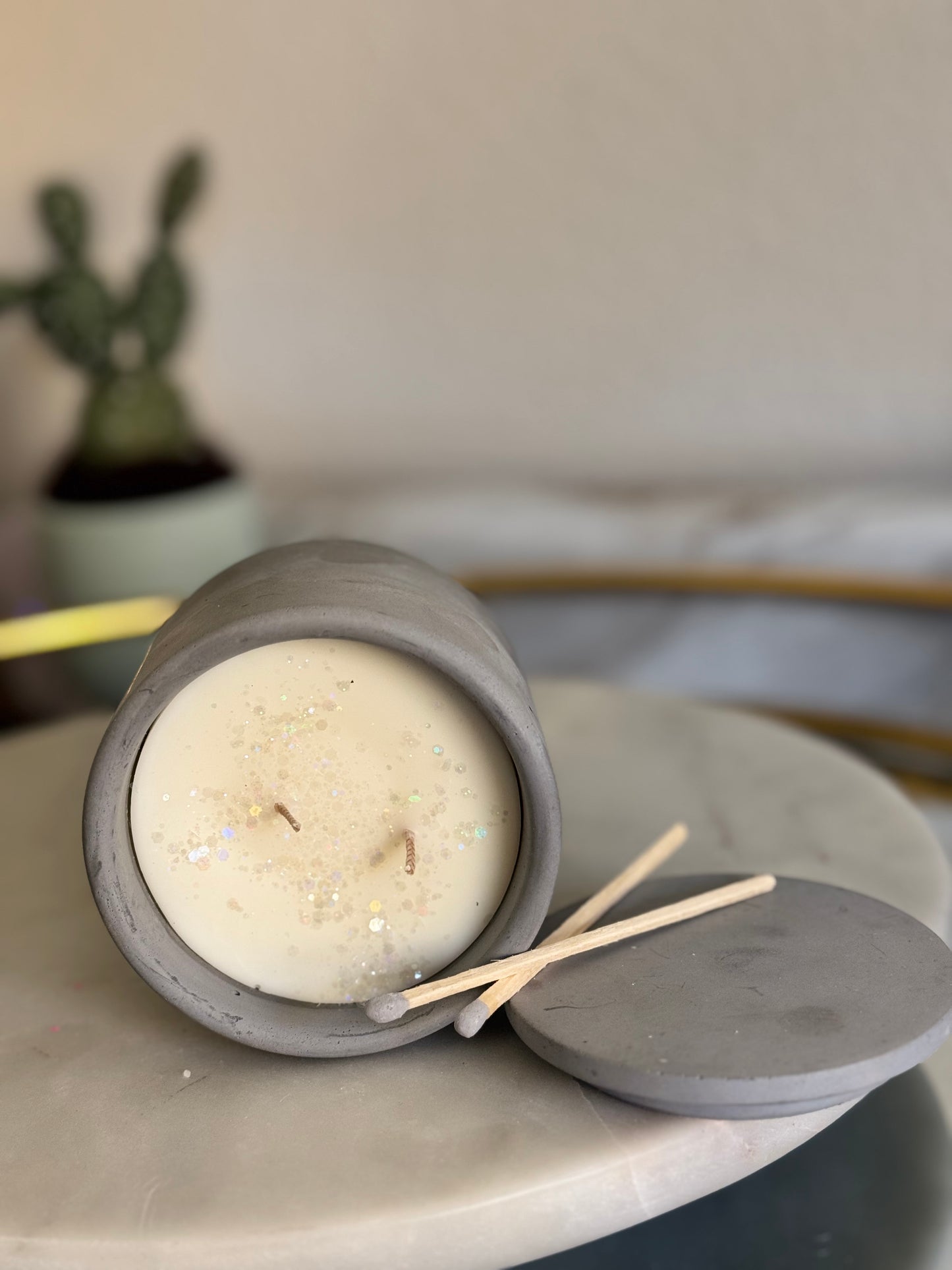 Concrete Candle with Lid