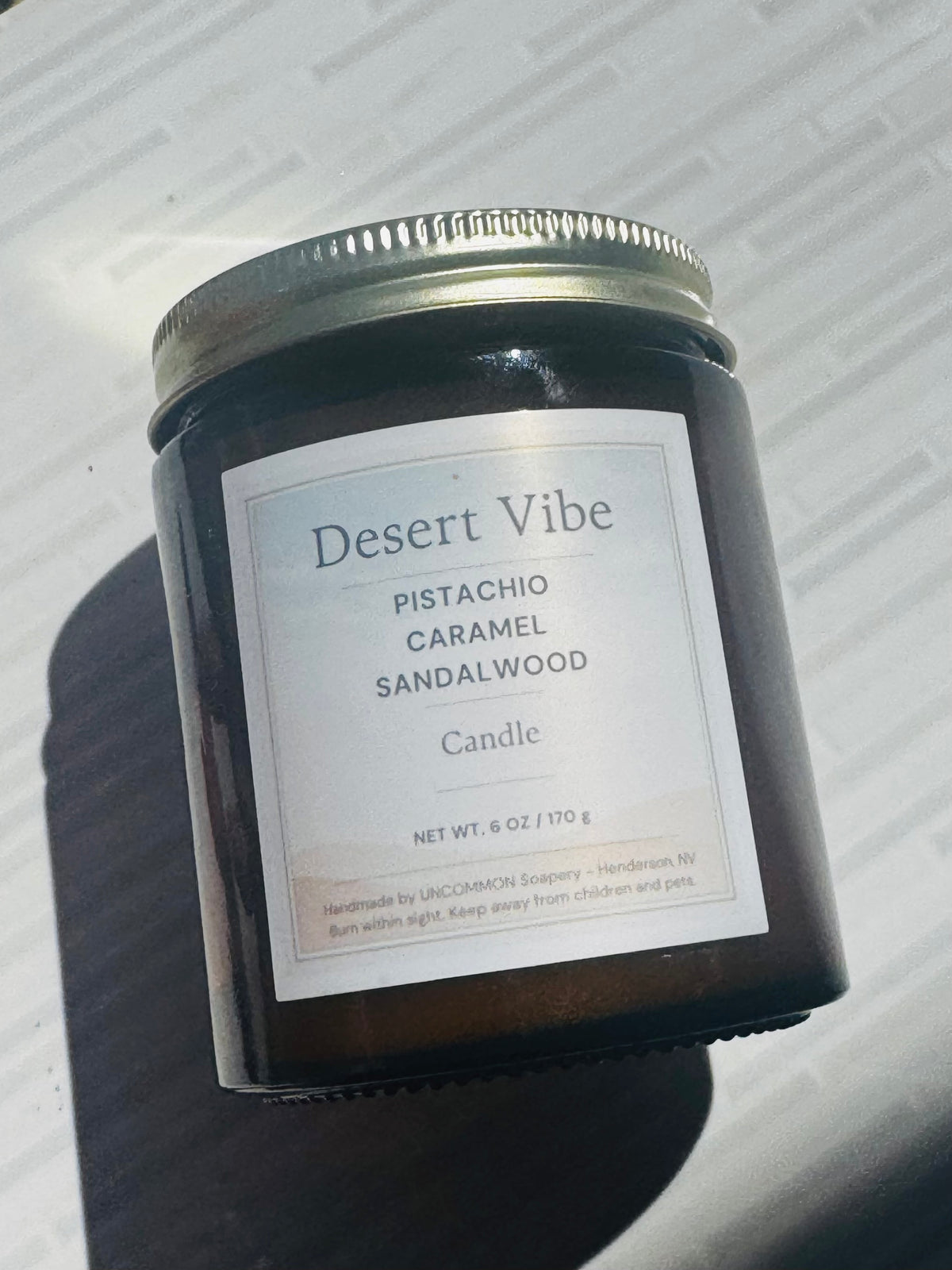Desert Vibe 6oz Amber Jar Candle, UNCOMMON Soapery