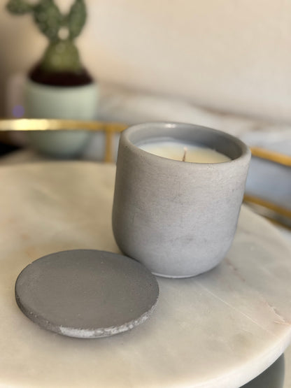Concrete Candle with Lid 7.5 oz