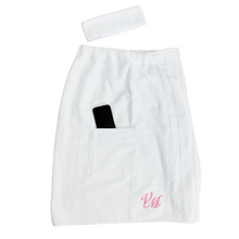 Load image into Gallery viewer, Custom, Made to Order, 100% Cotton Monogrammed Spa Wrap for Men and Women
