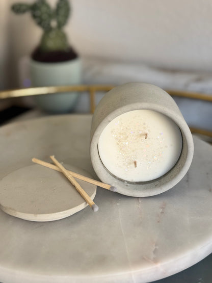 Concrete Candle with Lid 7.5 oz