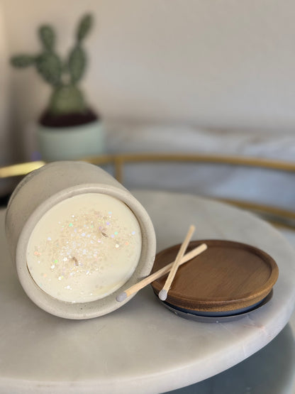 Concrete Candle with Lid 7.5 oz