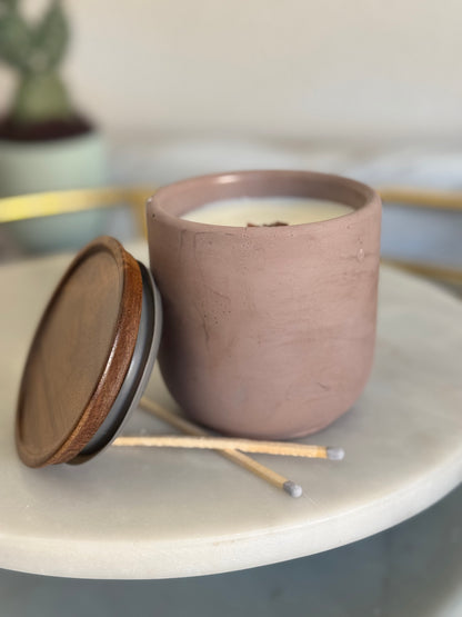 Concrete Candle with Lid 7.5 oz