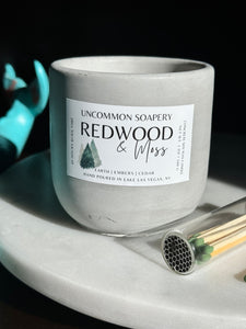 Concrete Candles with Crackling Wood Wicks