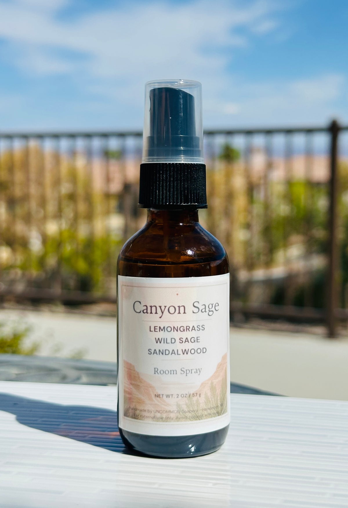 Caynon Sage 2oz Glass Amber Spray Pump, UNCOMMON Soapery