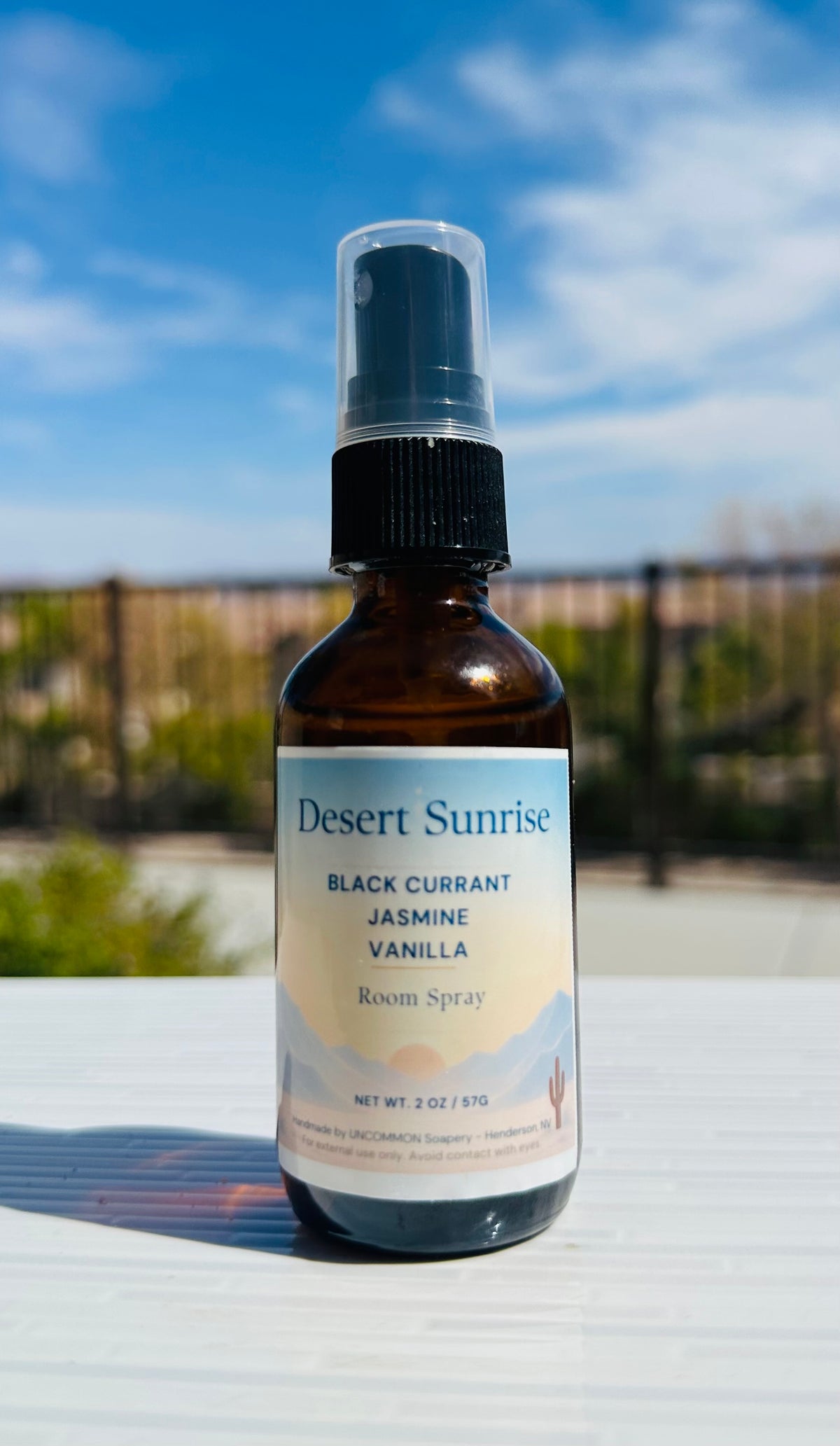 Desert Sunrise 2oz Glass Amber Spray Pump, UNCOMMON Soapery