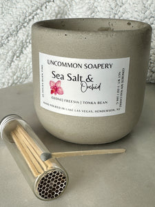 Concrete Candles with Crackling Wood Wicks